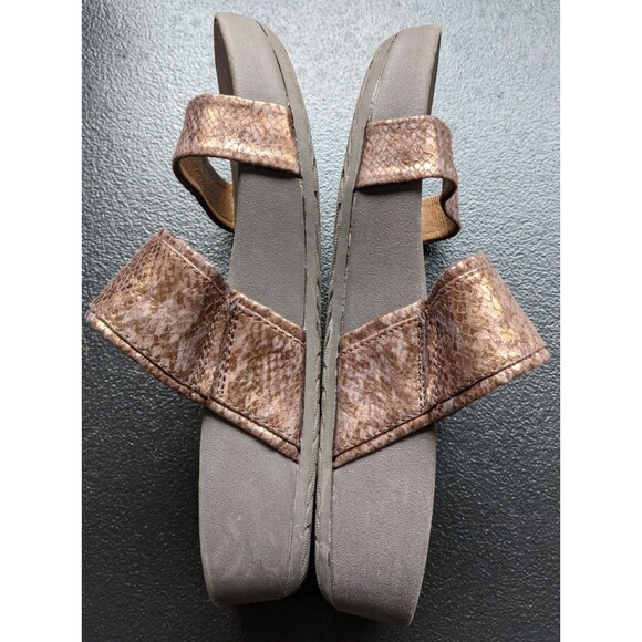 Bare Trap GEMINI Sandal Metallic Faux Snakeskin Slip On Spring Summer Size 7M - Picture 3 of 13